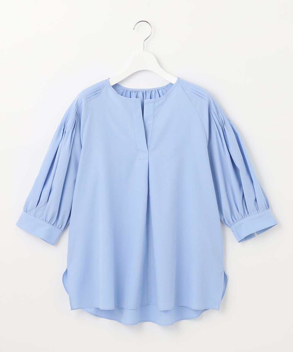 UNFILO 【洗える/シワになりにくい】イージーケア タックスリーブブラウス 