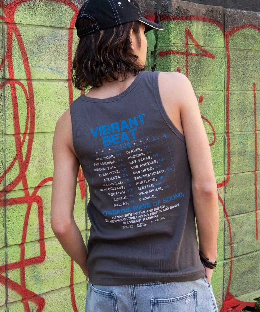 WEGO グラフィックリブタンクトップ 