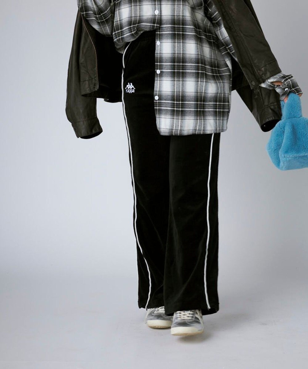 OP／FILA 【Kappa】ボックスシルエット ベロアトラックパンツ 