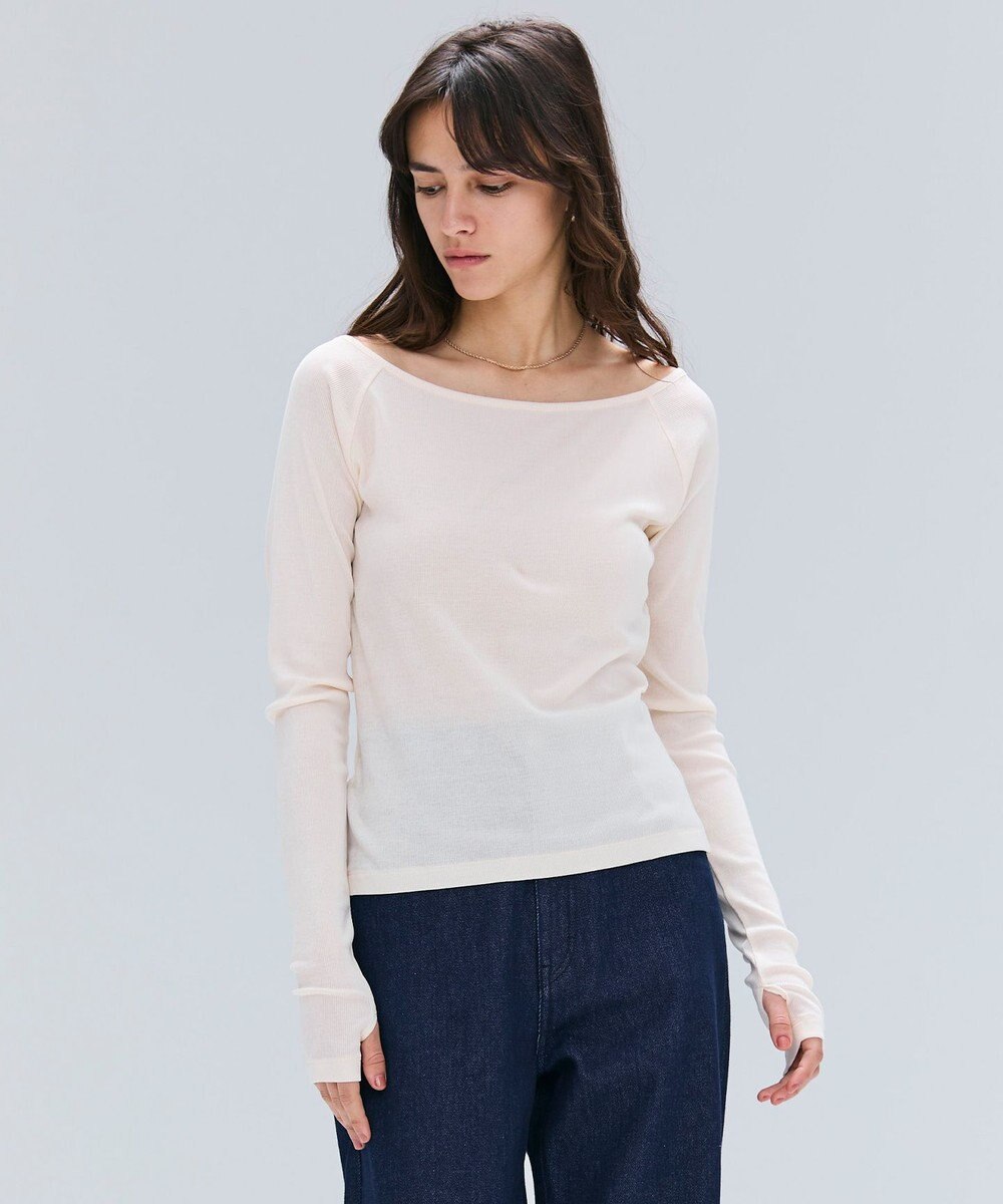 BEIGE， 【洗える・BAILA 10月号掲載】MARINO / 2WAYリブコンパクトカーディガン 