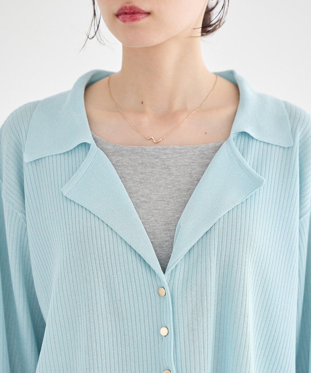 earth music&ecology テーラーカラーニットカーディガン 