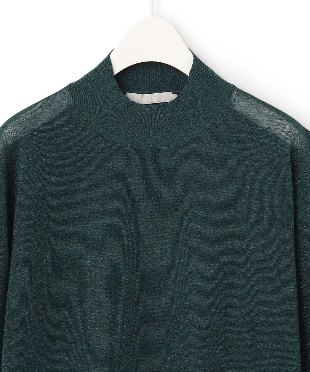 ICB 【洗える】ラメシアー モックネックニット 