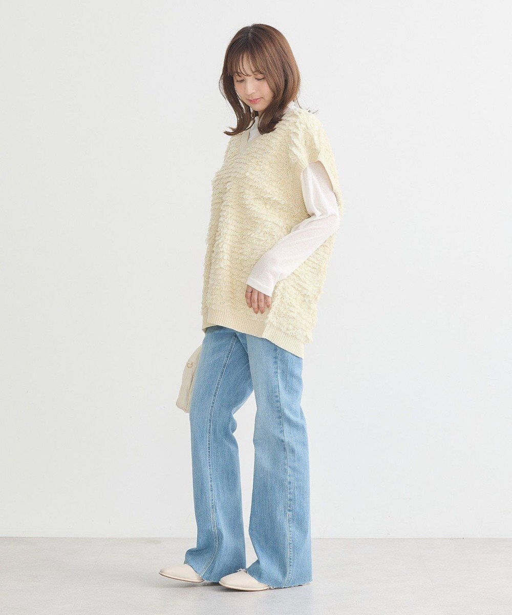 earth music&ecology セルフカットフレアデニムパンツ 