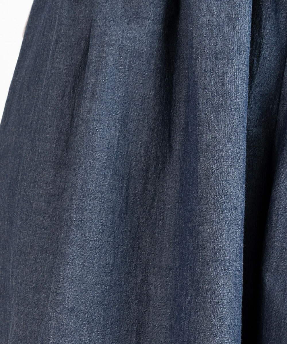 muuc 〈綿100%〉〈涼しいワッシャー生地〉〈裾タック入り〉ワイドパンツ 