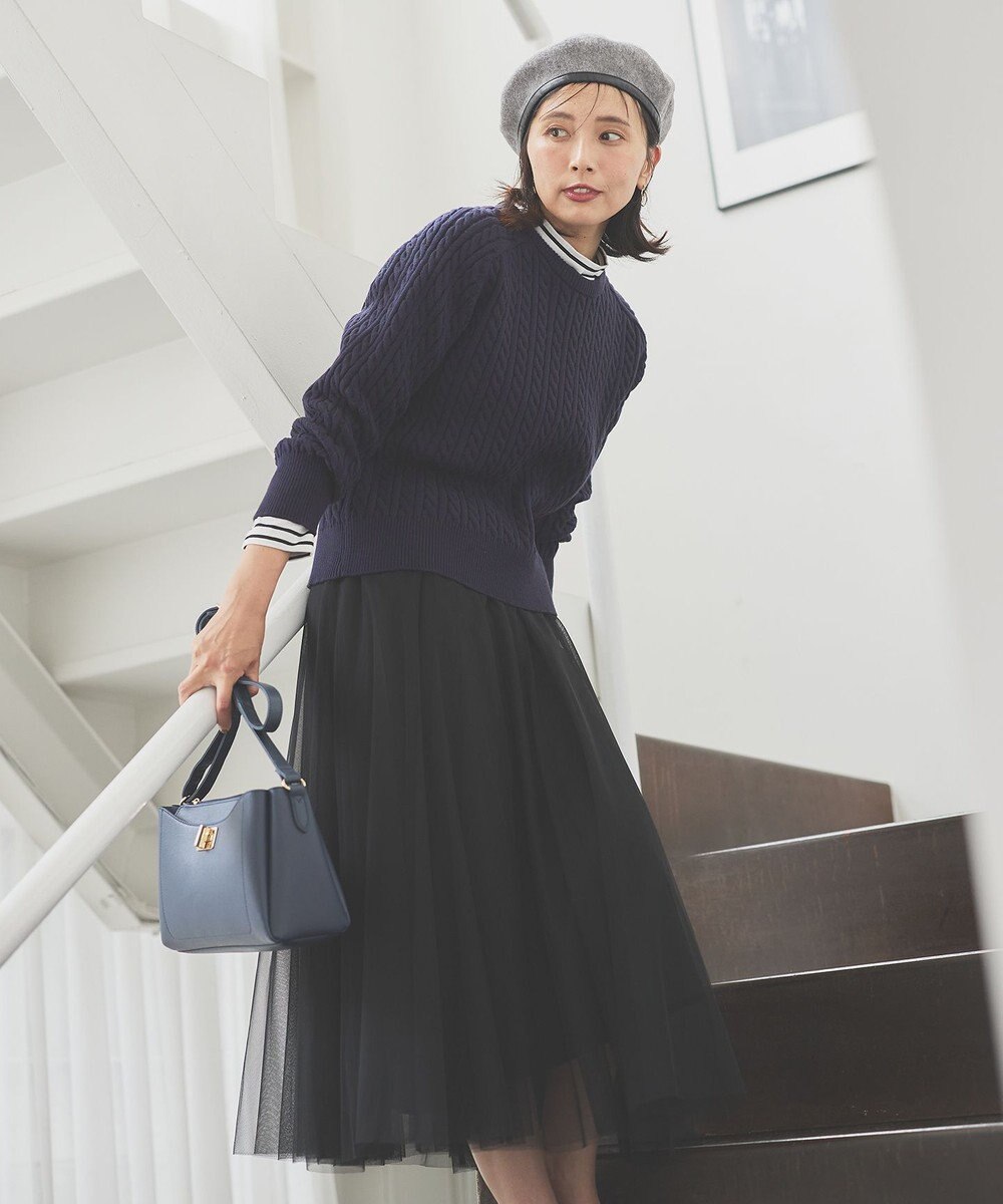 ANY 【ウエストゴム】チュールフレアースカート 