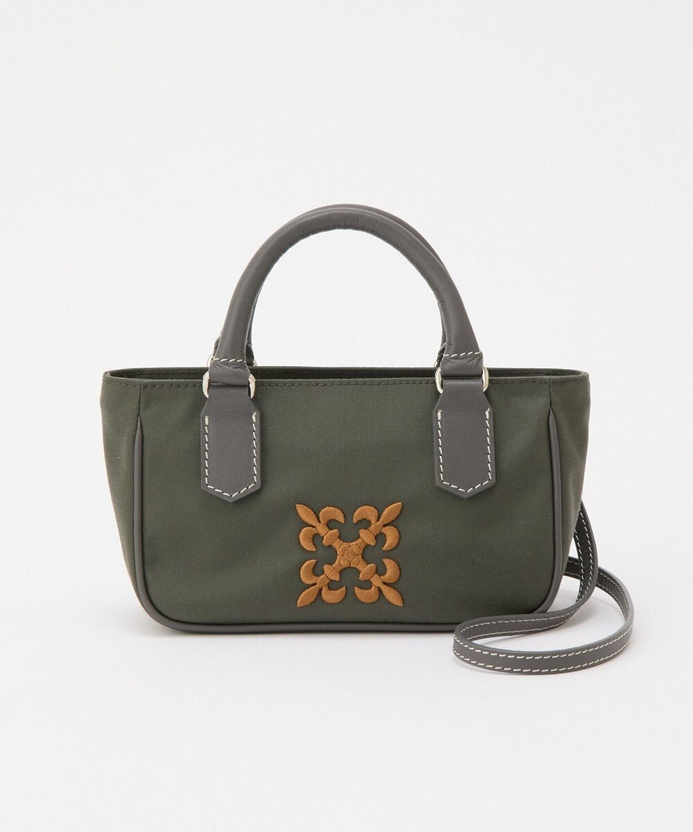 russet 《モノグラム刺繍》コーデュラナイロン2WAYミニショルダーバッグ（CE-1778） 