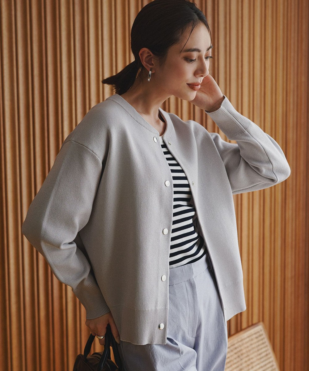 ICB  コットンポリエステルスムース カーディガン 