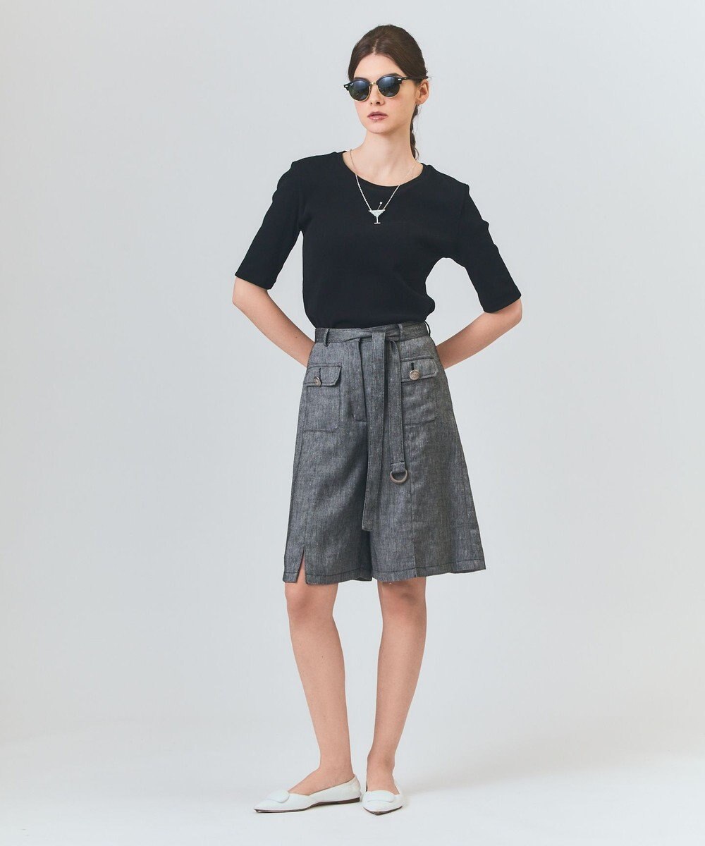 GRACE CONTINENTAL リネンデニムライクパンツ 