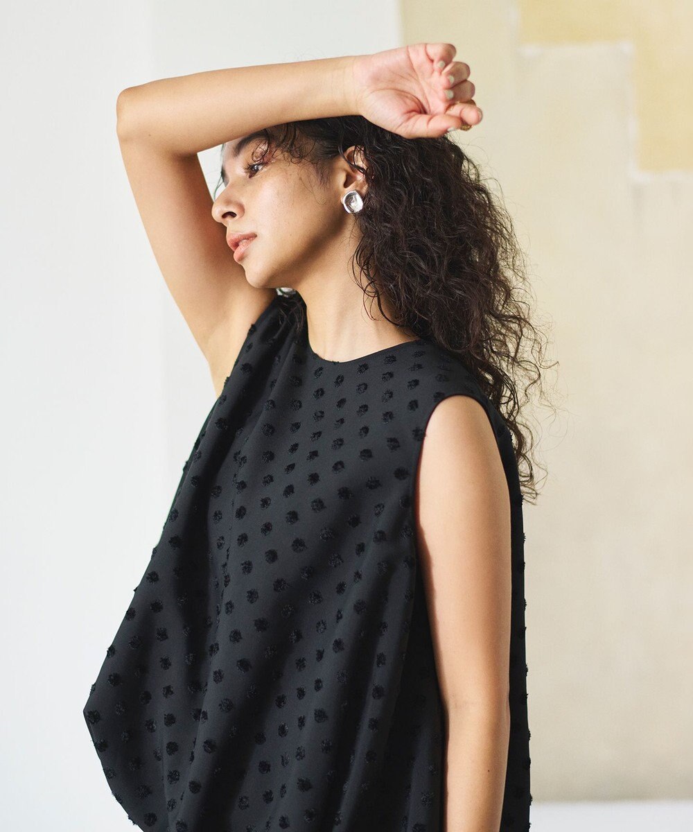 #Newans ジャガードドットバルーンブラウス 