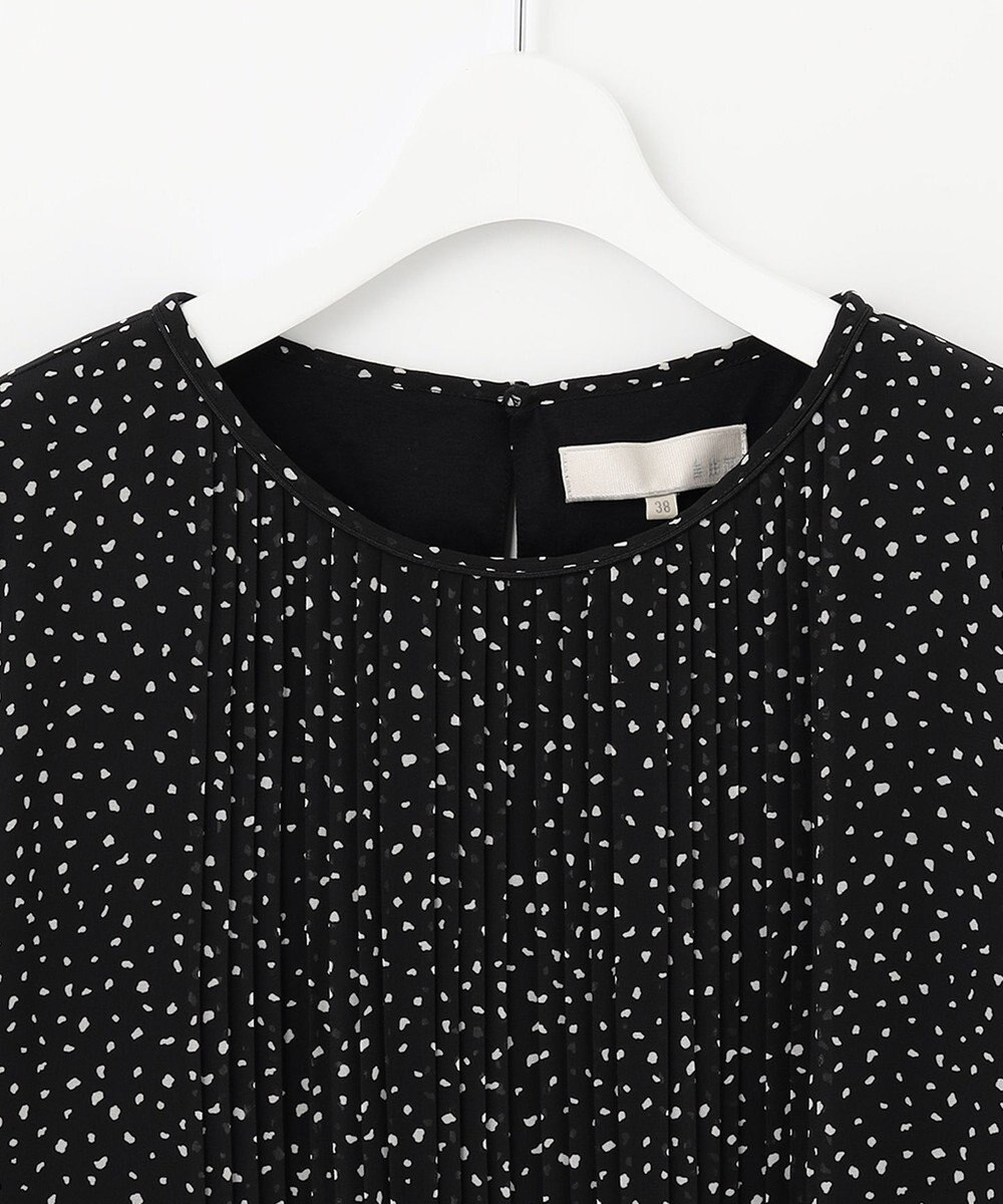 自由区 【洗える/ドット柄】ロイヤルシフォン プルオーバーカットソー 