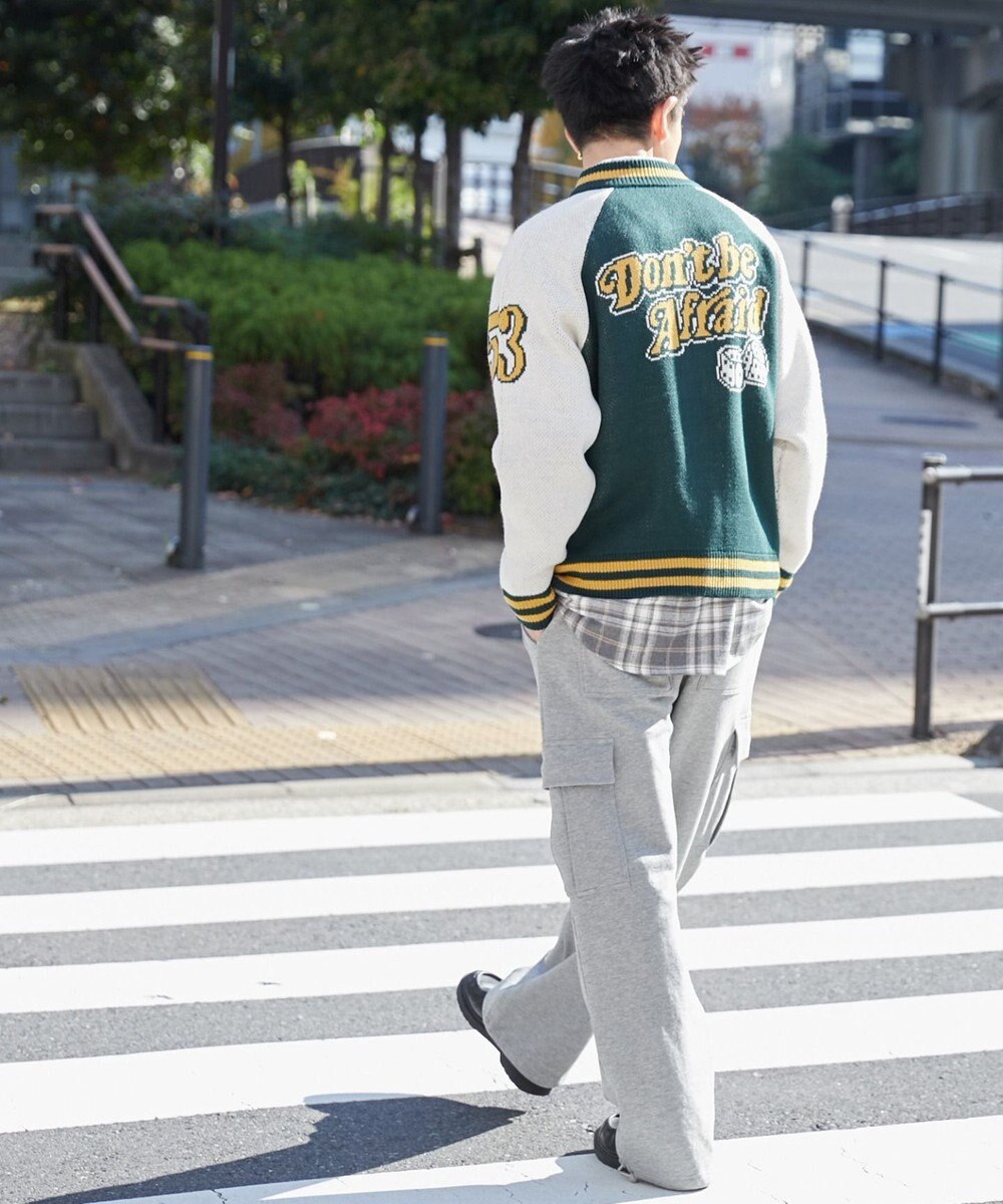 WEGO 【ユニセックス着用ITEM/MLサイズ展開】ジャガードニットスタジャン 