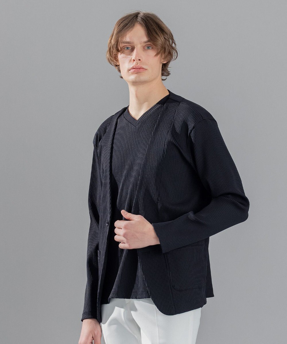 JOSEPH HOMME テックリブストレッチ ノーカラー・カットソージャケット 