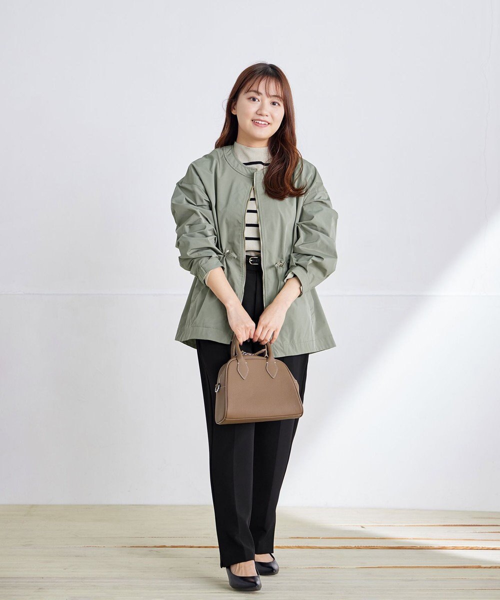 Tiaclasse 【ストレッチジョーゼット】スリットテーパードパンツ 