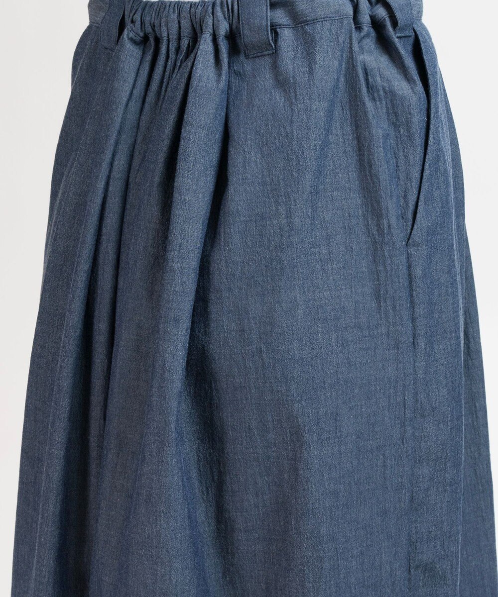 muuc 〈綿100%〉〈涼しいワッシャー生地〉〈裾タック入り〉ワイドパンツ 