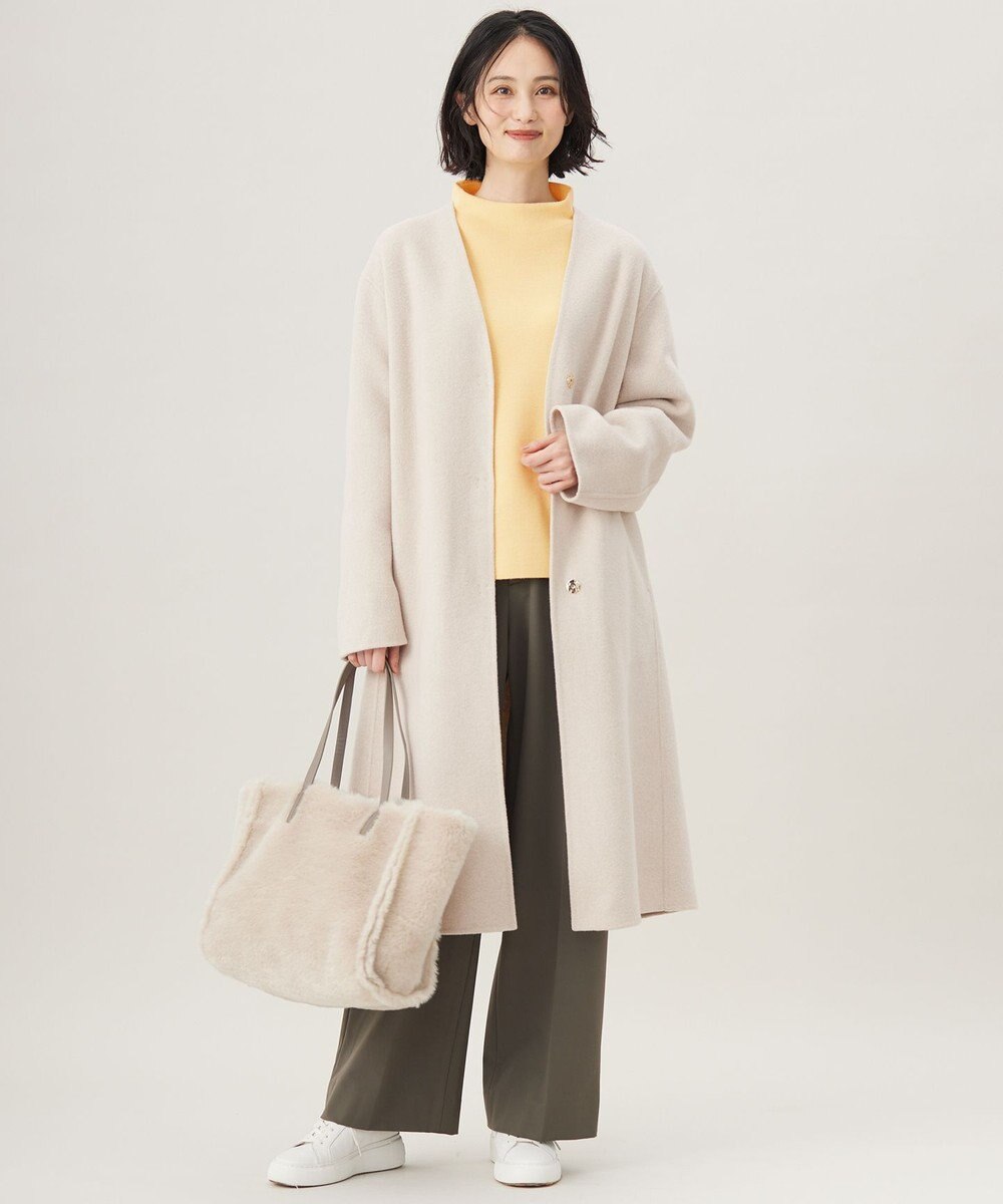 自由区 S 【撥水加工・洗える】TRギャバ裏起毛ワイド パンツ 