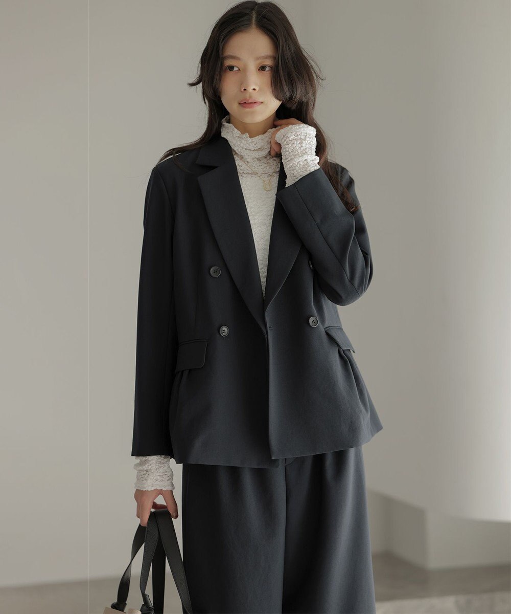 組曲 【WEB限定】フラワーチュールタートルネック カットソー 