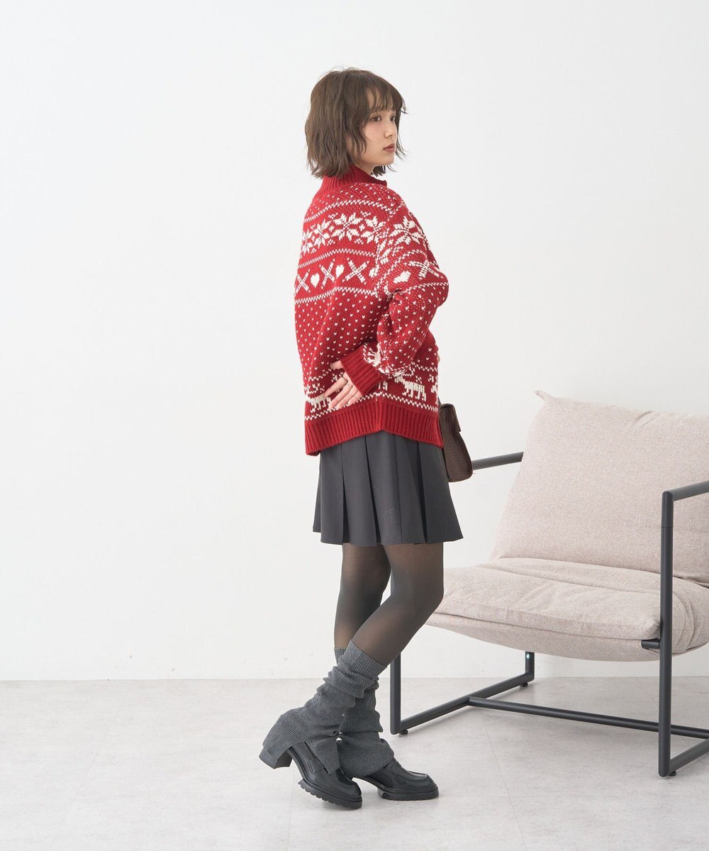 earth music&ecology ダブルzipノルディックカウチンニットカーディガン 