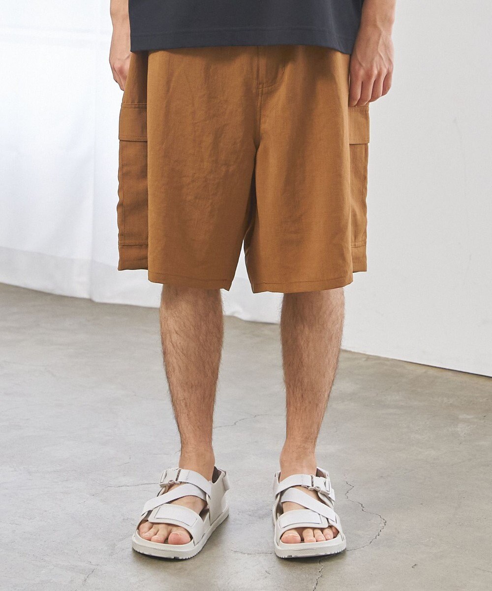 J.PRESS YORK STREET 【UNISEX】リネンライクイージーカーゴ ハーフパンツ 