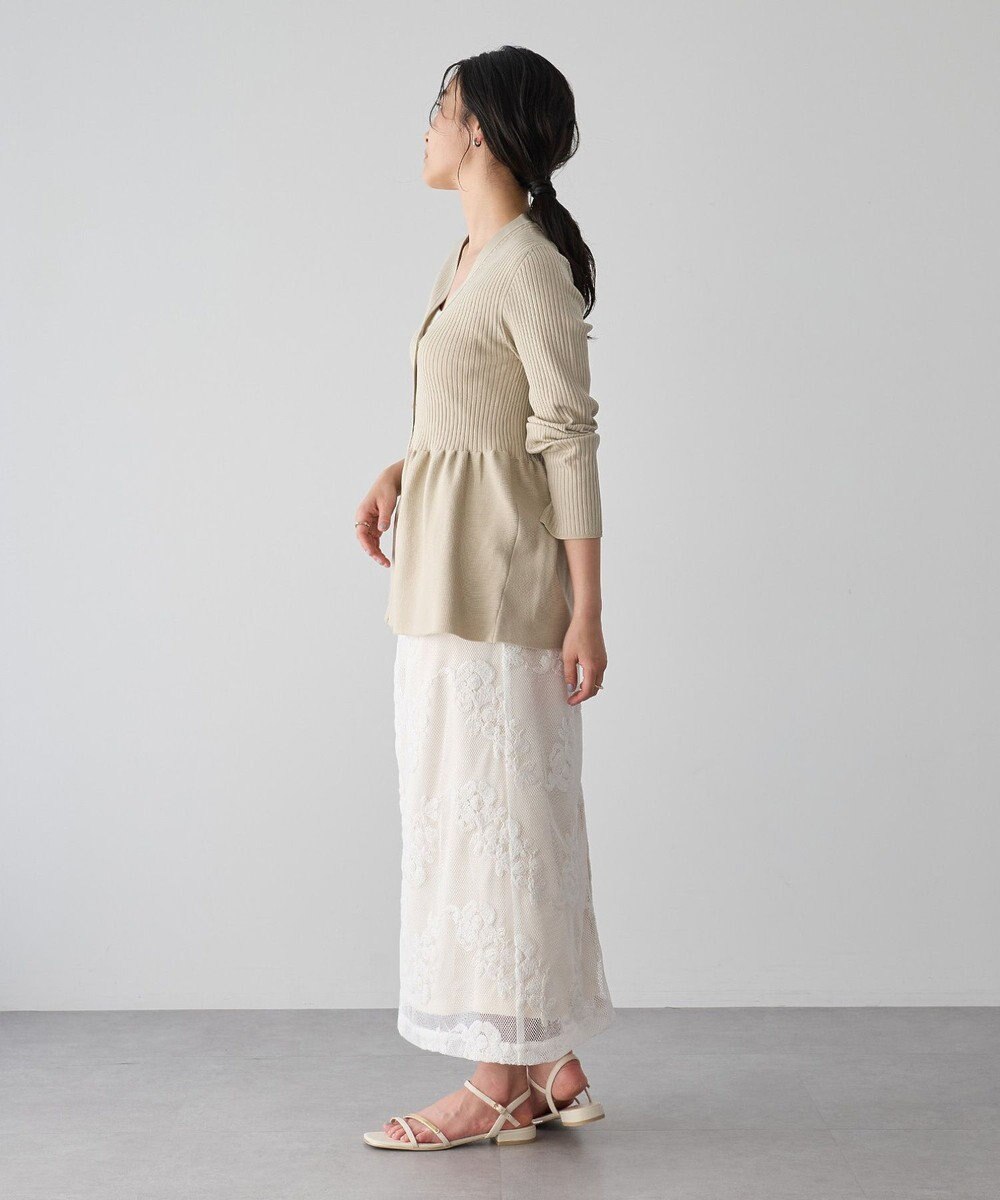 YECCA VECCA ペプラムカーディガン 