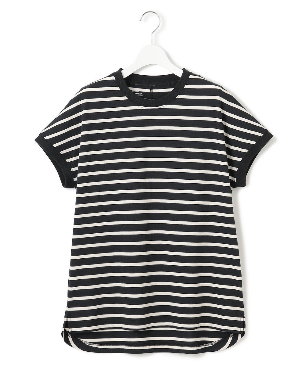 J.PRESS YORK STREET 【WOMEN】ボーダーキャップスリーブ Tシャツ 