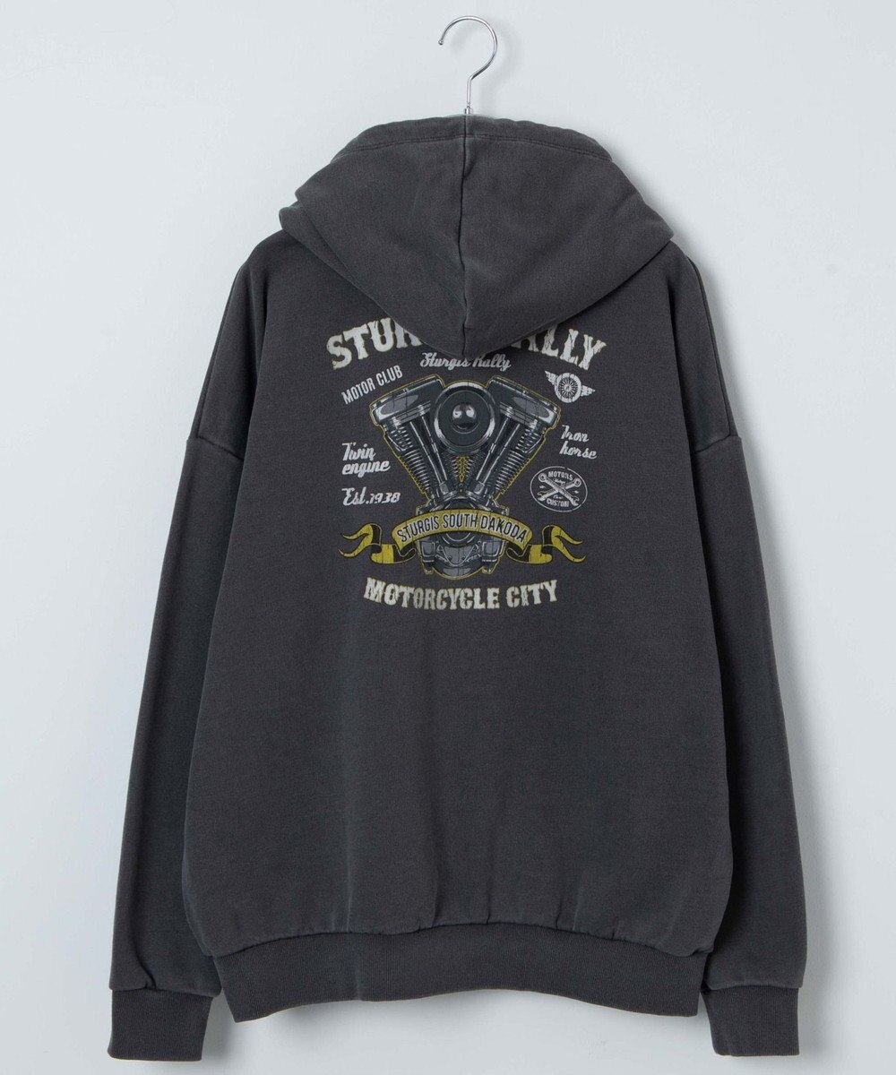 WEGO ピグメントグラフィックプルパーカー 