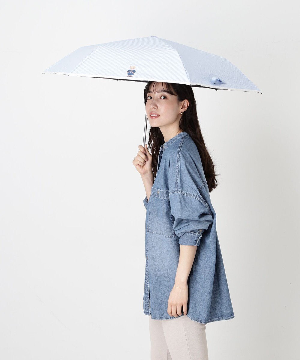MOONBAT 【WEB限定/遮光率100%/遮熱/UV】POLO RALPH LAUREN（ポロ ラルフローレン）晴雨兼用日傘 ワンポイント ポロベア 折りたたみ傘 ポーチタイプ 