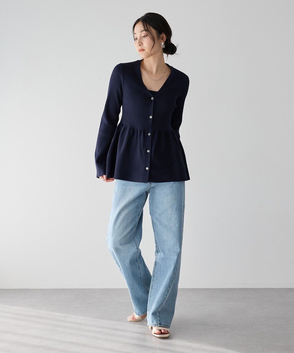 YECCA VECCA ペプラムカーディガン 