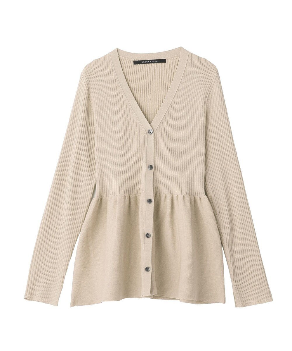 YECCA VECCA ペプラムカーディガン 