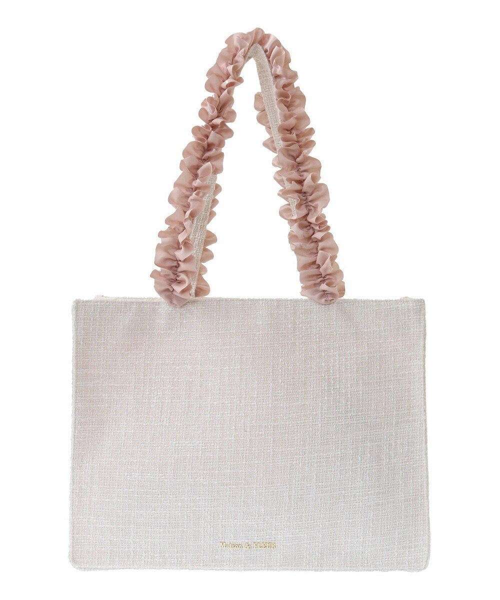 Maison de FLEUR ツイードフリルハンドルスクエアトートMバッグ 