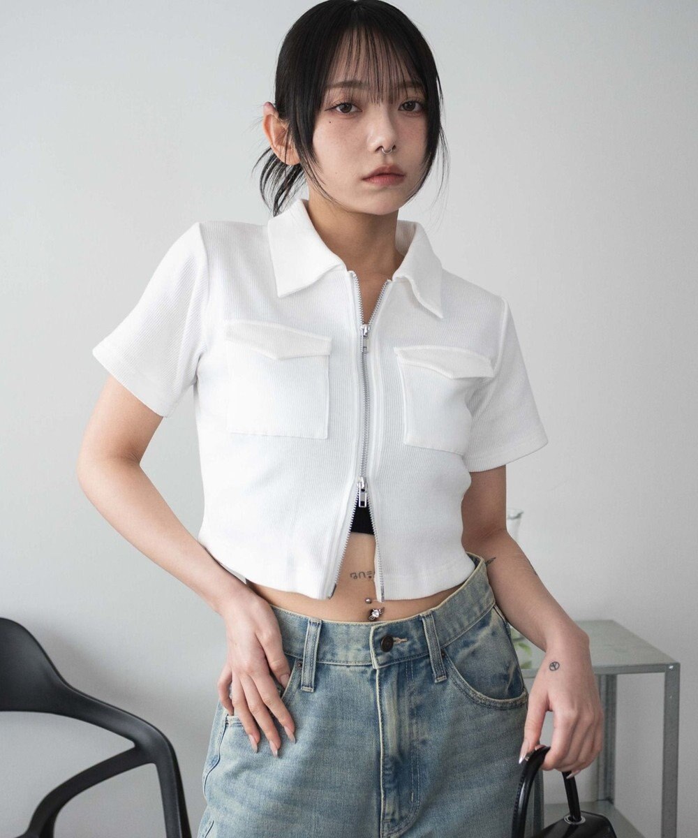 WEGO ポケットデザインWZIPトップス 