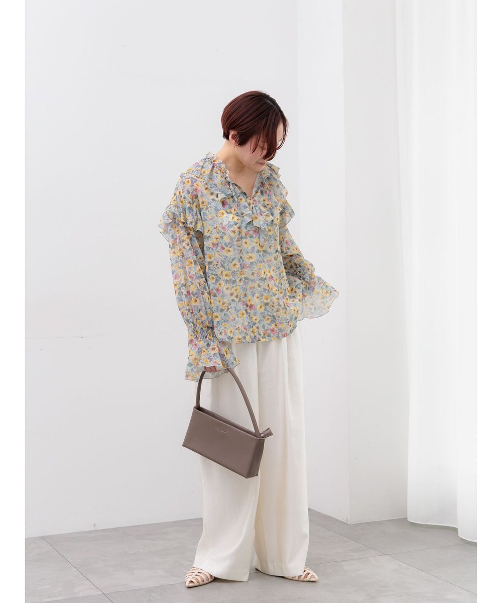 Te chichi フラワープリントフリルブラウス 