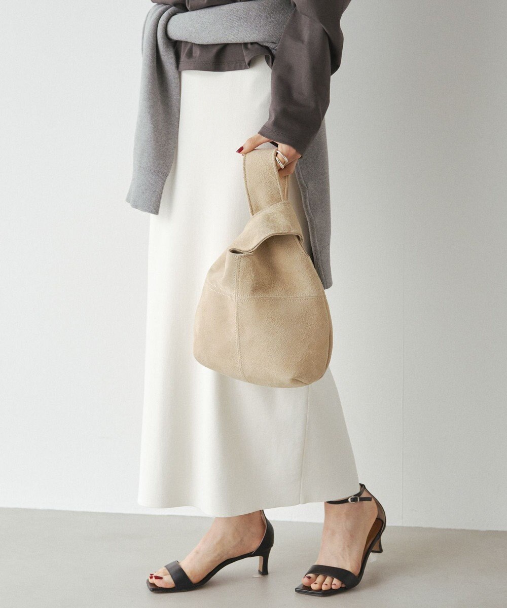 russet 【2025AW新作】本革スエード巾着ハンドバッグ(CE-1582) 