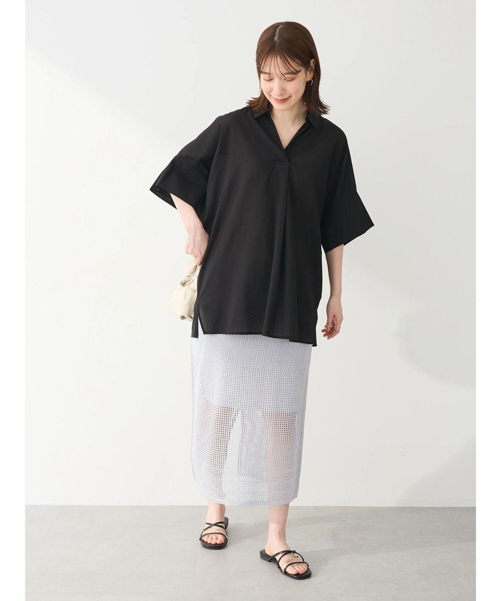 Green Parks ２ｗａｙ　メッシュ編みニットＩラインスカート（ペチ付き） 