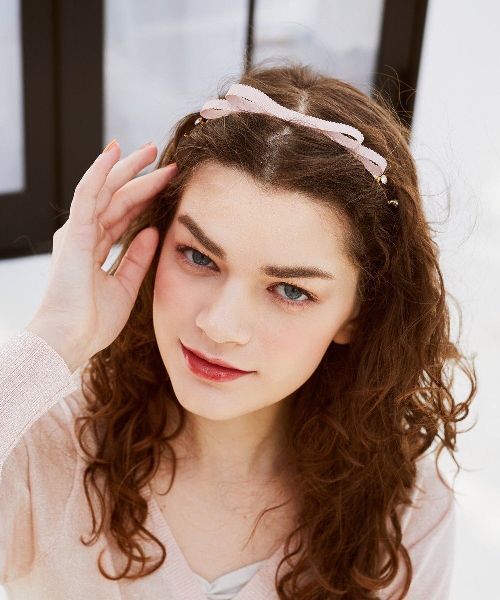 Maison de FLEUR グログランリボンカチューシャ 