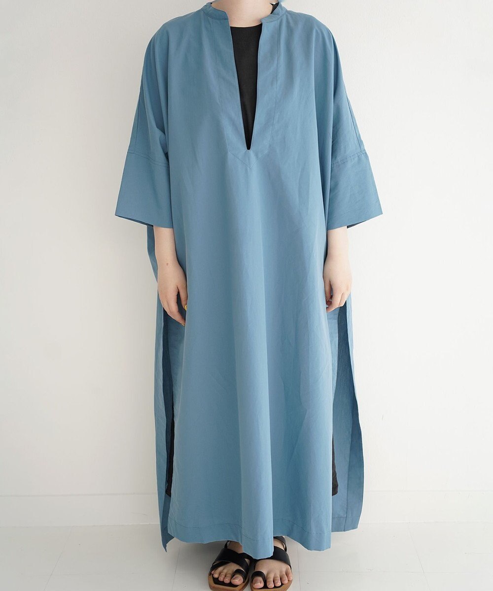 WHITE MAILS COTTON PAPER COMPACT POPLIN KAFTAN ドレス 