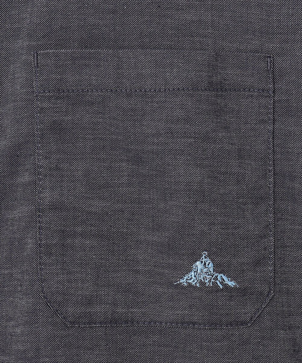 SHARE PARK LADIES 【UVカット・撥水・ストレッチ】イージーデニムノーカラーシャツ 