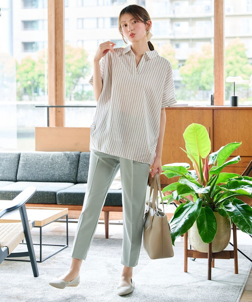 Tiaclasse リネンミックススキッパーシャツ 