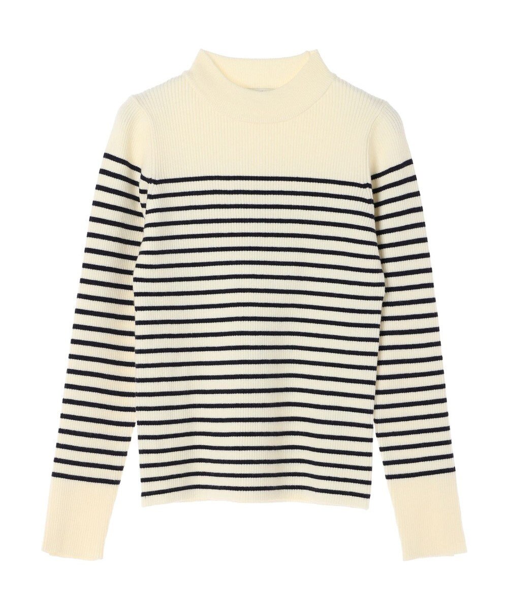 earth music&ecology ゴールド釦スリーブリブプルオーバー 