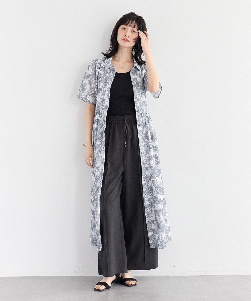 YECCA VECCA サファリ柄フレアシャツワンピース 