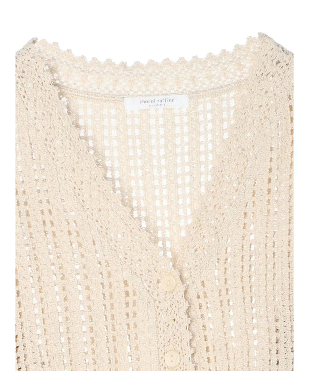 Green Parks インド綿　レース編みカーディガン 