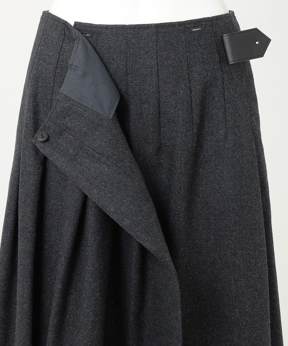23区 【R(アール)】ウールラメ タックラップスカート 