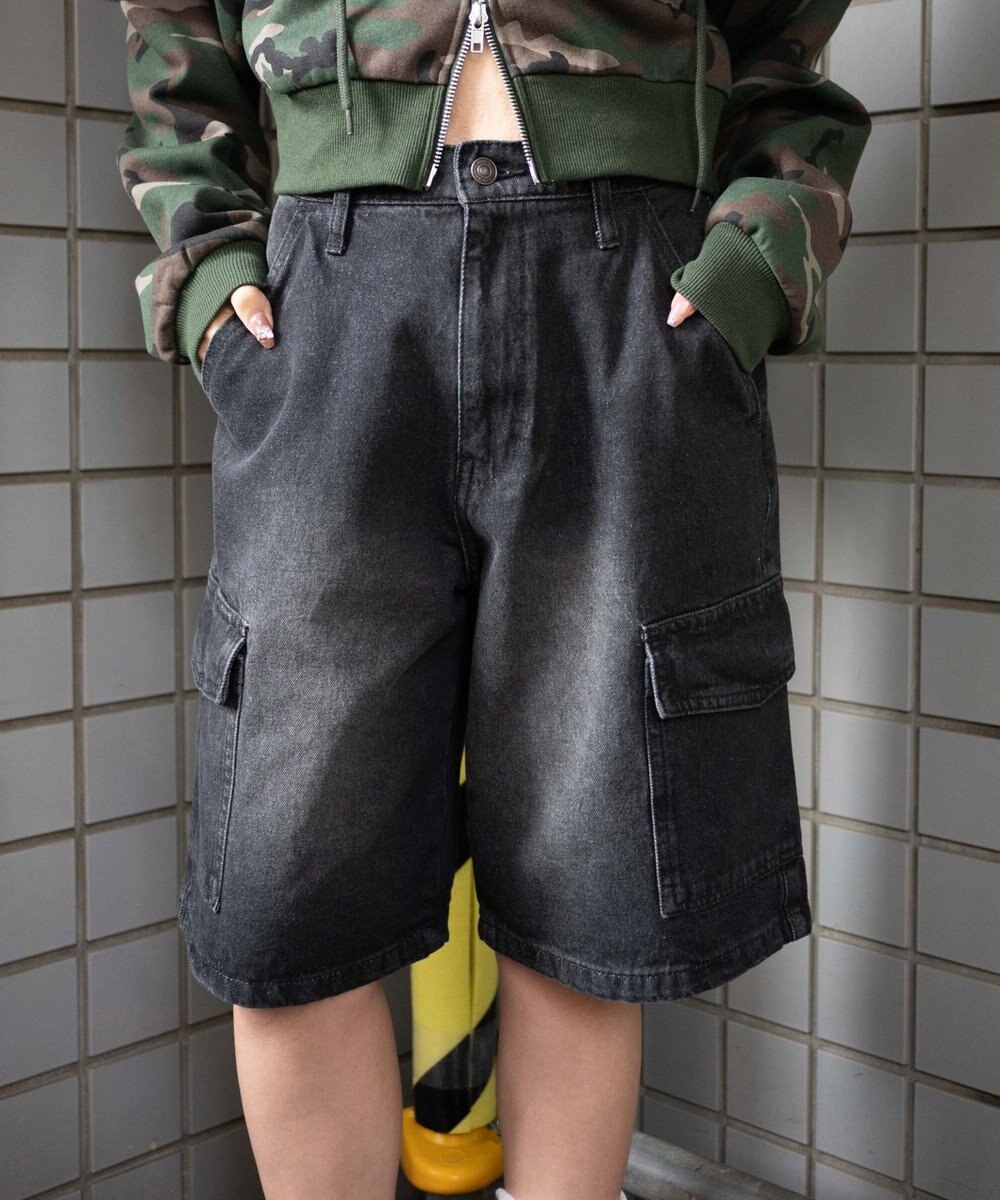 WEGO ヴィンテージウォッシュカーゴハーフパンツ 