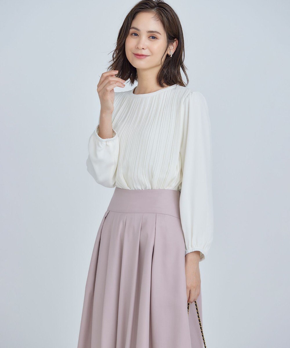 組曲 S 【WEB限定】ジョーゼットシフォンプリーツ ブラウス 