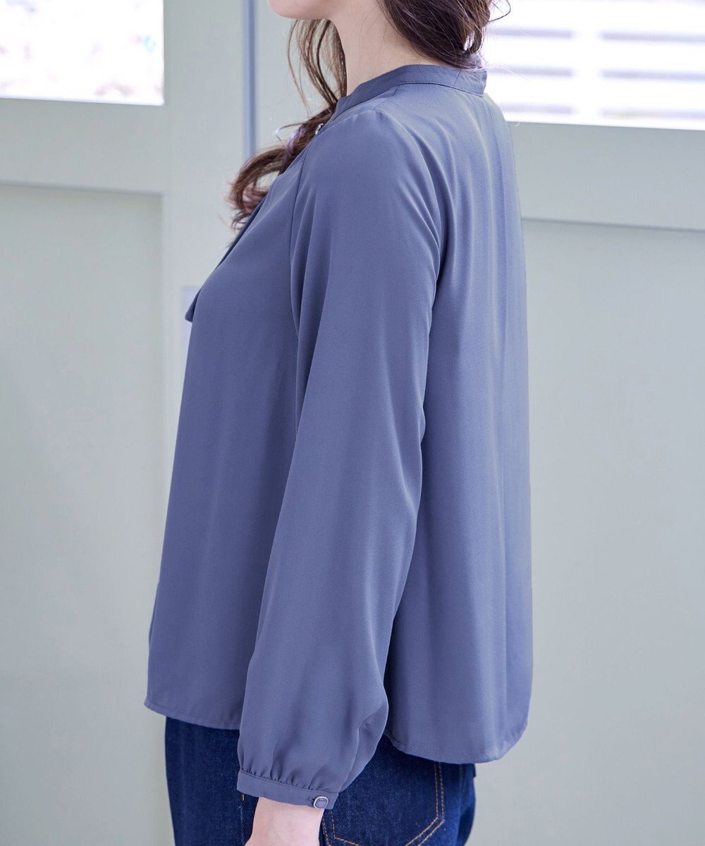 Tiaclasse 【洗える・スマート裏起毛】ジョーゼットフリルブラウス 