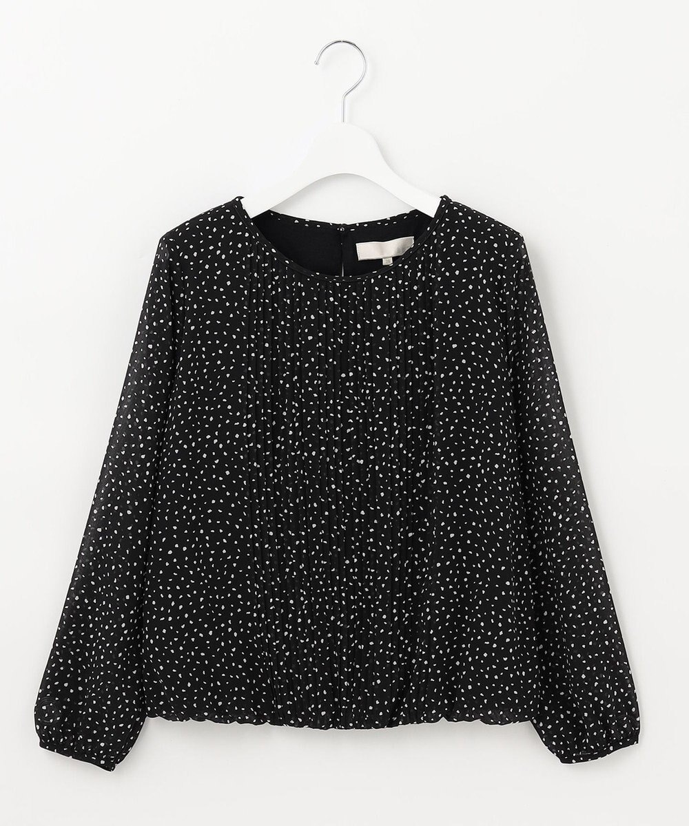 自由区 【洗える/ドット柄】ロイヤルシフォン プルオーバーカットソー 