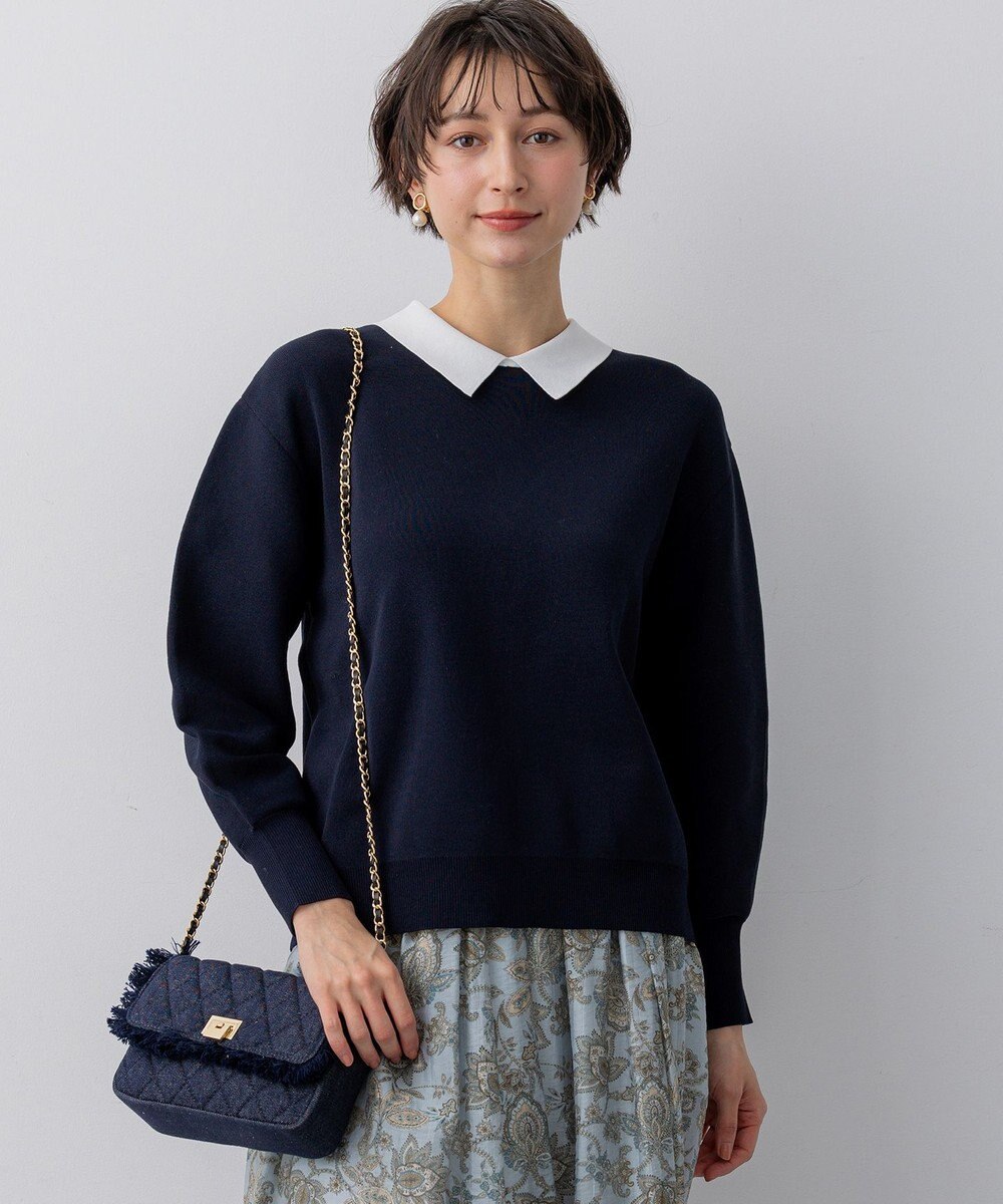 23区 【先行予約/WEB&一部店舗限定】バイカラーデザイン 2WAY ニット 