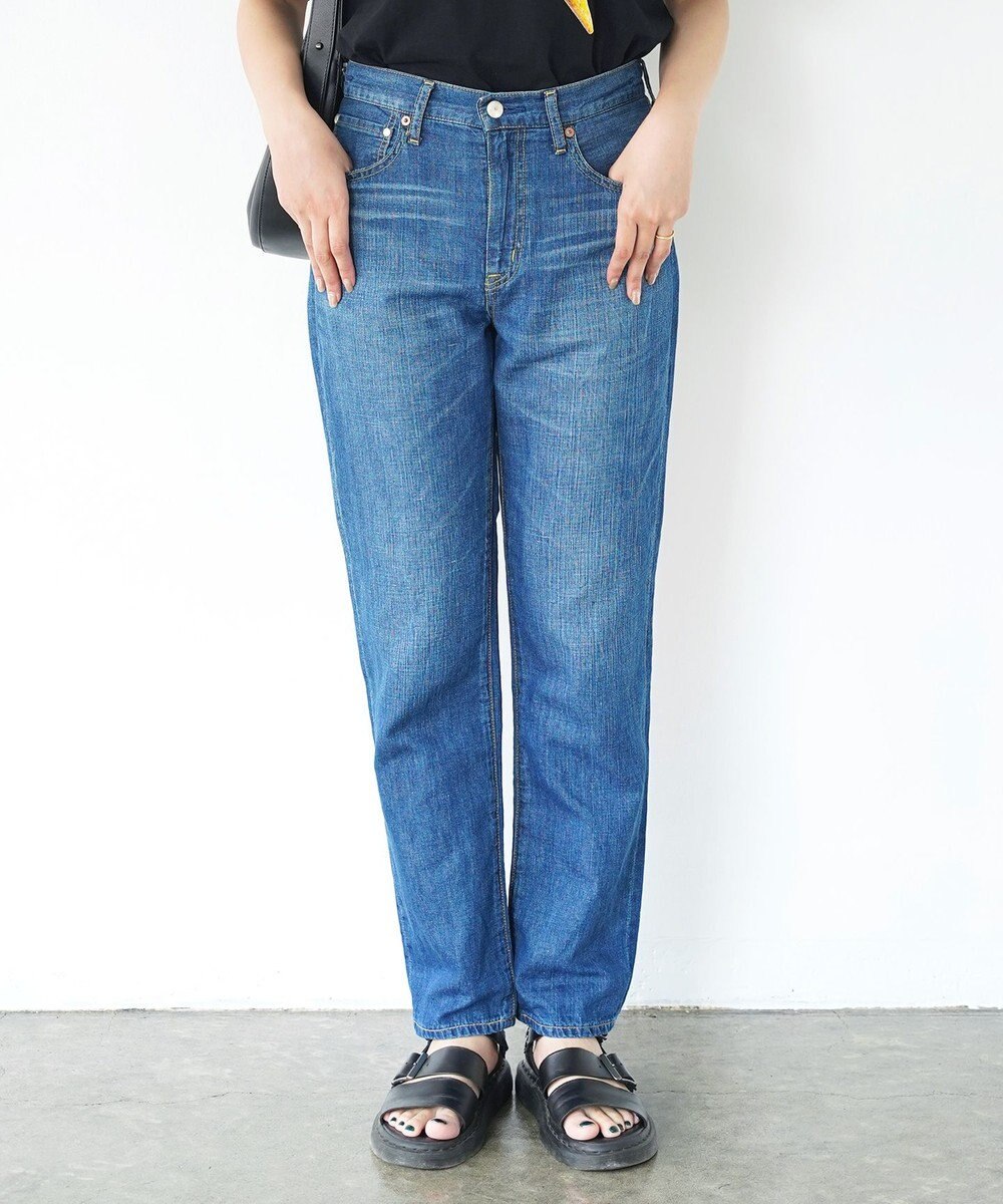 caqu FS linen tapered straight リネンテーパードストレートデニム 
