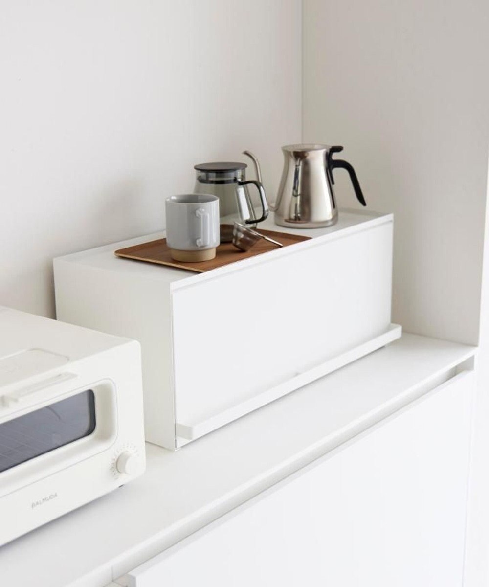 tower 前が開くキッチンカウンター上収納ラック タワー D24 ホワイト 