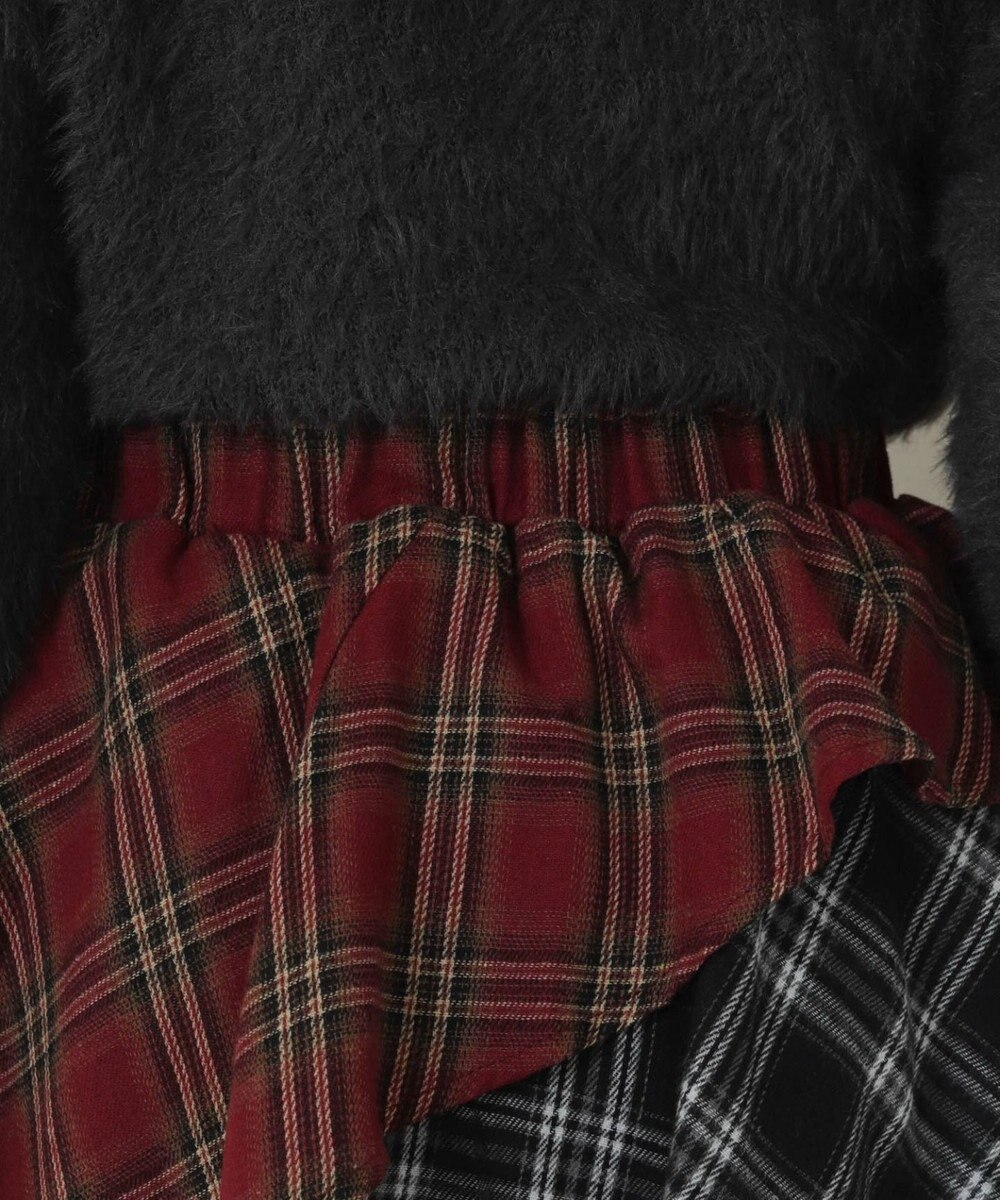 WEGO アシンメトリーチェックミニスカパン 