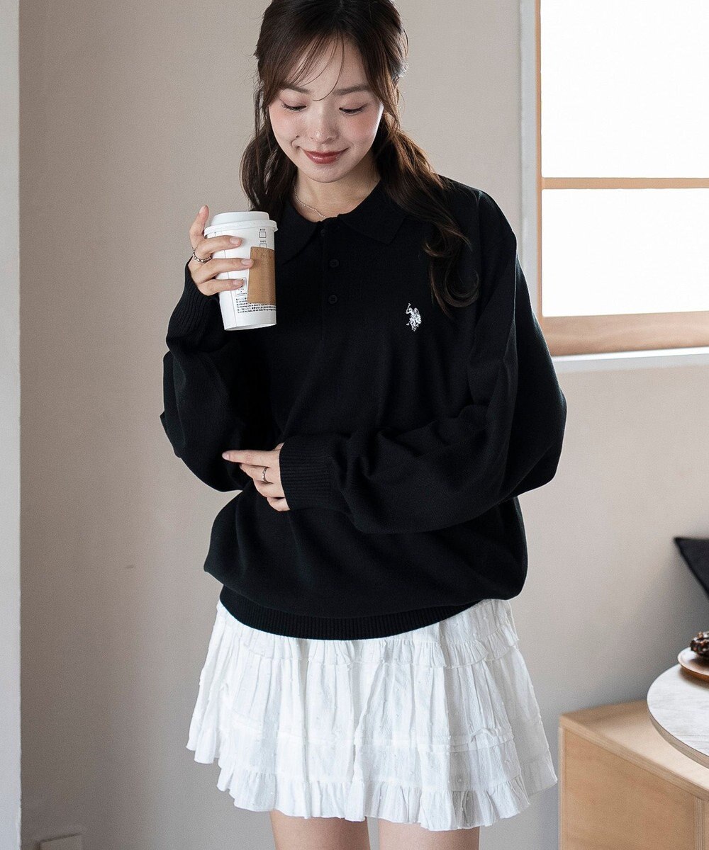 WEGO 【25年秋冬新作/ユニセックス着用ITEM/MLサイズ展開】別注USPOLOニットポロ 